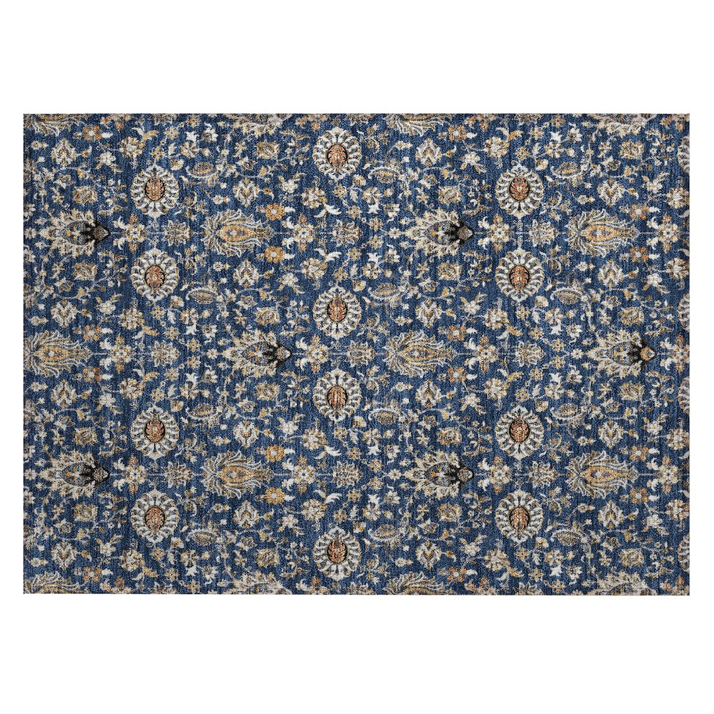 Machine Washable Indoor/Outdoor Chantille ACN2192 Navy 1'8" x 2'6" Rug