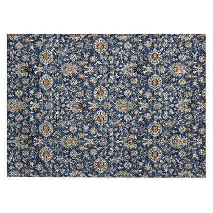 Machine Washable Indoor/Outdoor Chantille ACN2192 Navy 1'8" x 2'6" Rug