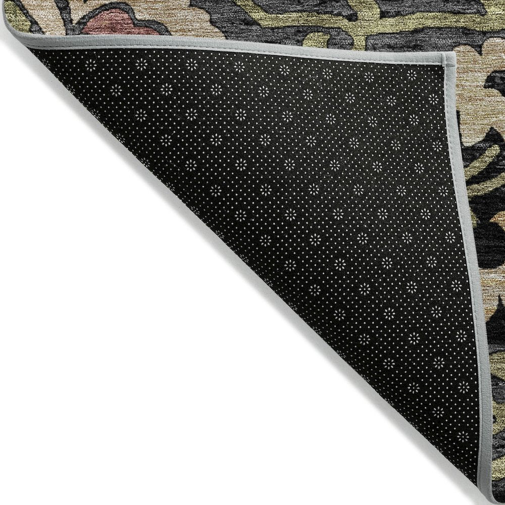 Machine Washable Indoor/Outdoor Chantille ACN2193 Black 1'8" x 2'6" Rug