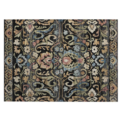 Machine Washable Indoor/Outdoor Chantille ACN2193 Black 1'8" x 2'6" Rug