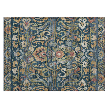 Machine Washable Indoor/Outdoor Chantille ACN2193 Navy 1'8" x 2'6" Rug