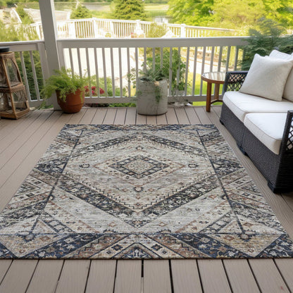 Machine Washable Indoor/Outdoor Chantille ACN2195 Black 2'6" x 3'10" Rug