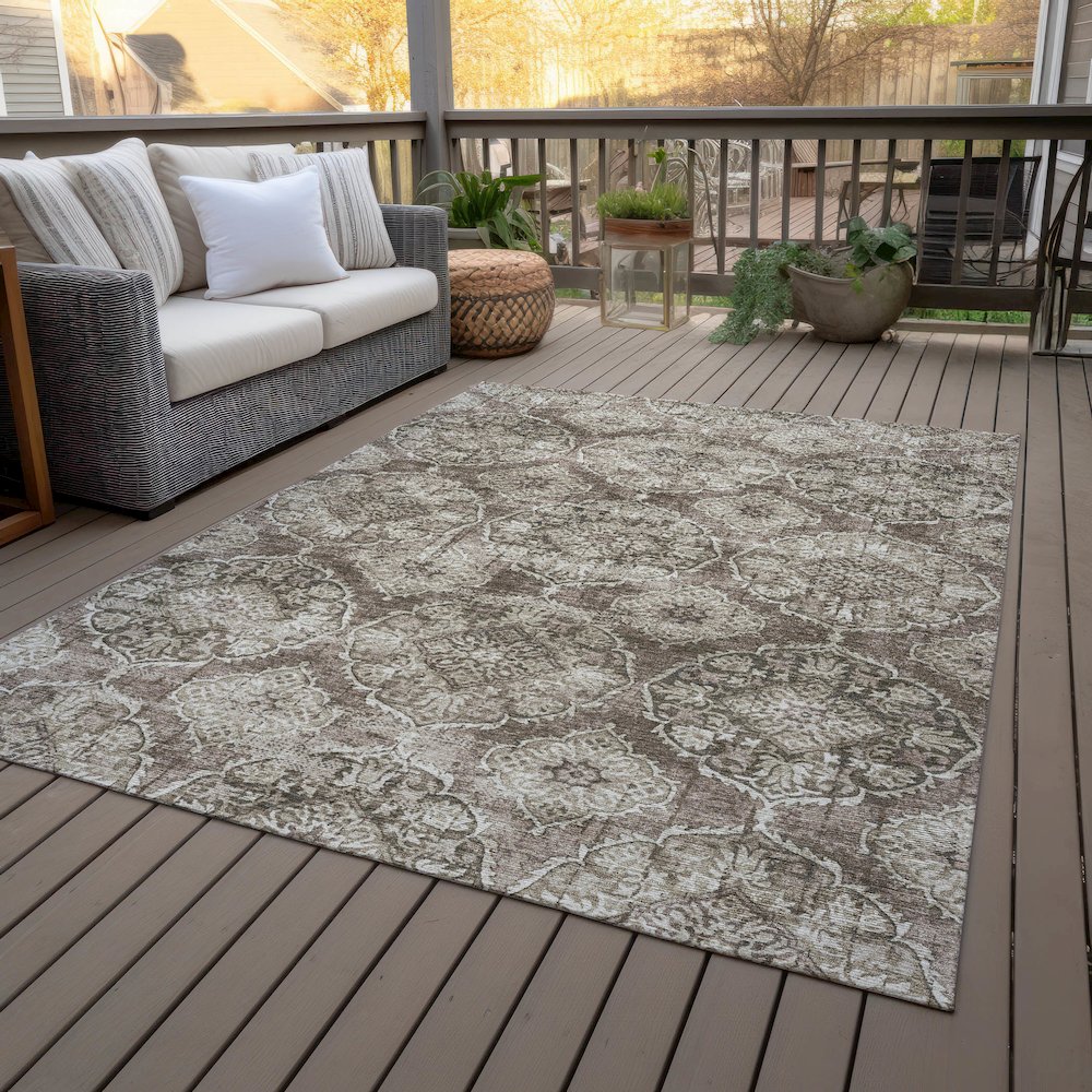 Machine Washable Indoor/Outdoor Chantille ACN2196 Chocolate 2'6" x 3'10" Rug