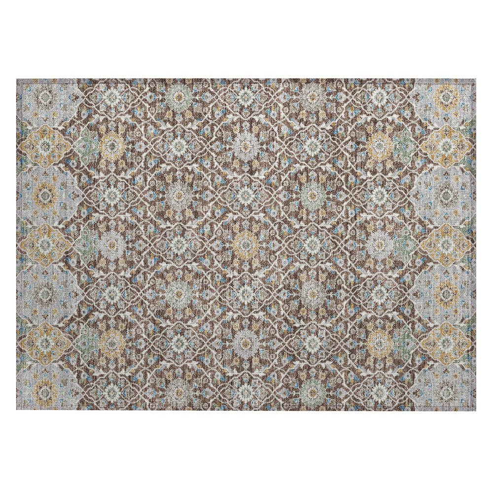 Machine Washable Indoor/Outdoor Chantille ACN2199 Chocolate 1'8" x 2'6" Rug
