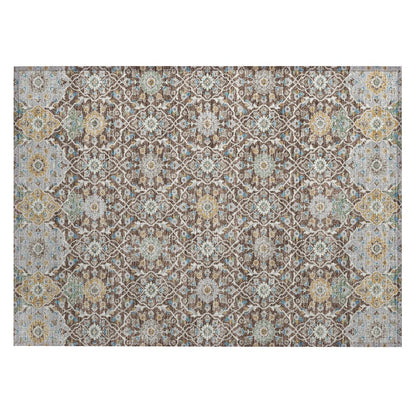 Machine Washable Indoor/Outdoor Chantille ACN2199 Chocolate 1'8" x 2'6" Rug