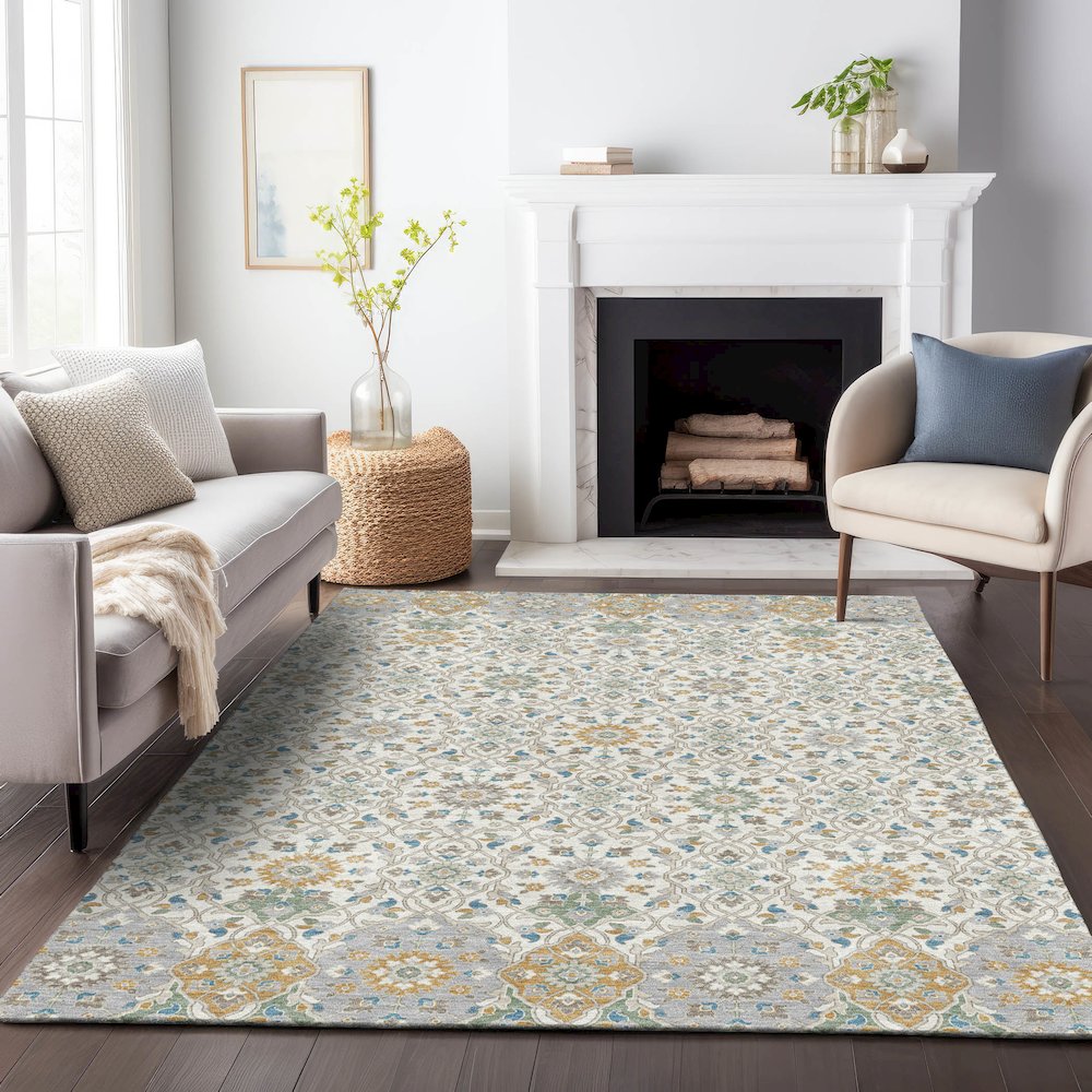 Machine Washable Indoor/Outdoor Chantille ACN2199 Ivory 2'6" x 3'10" Rug