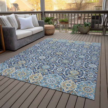 Machine Washable Indoor/Outdoor Chantille ACN2199 Navy 2'6" x 3'10" Rug