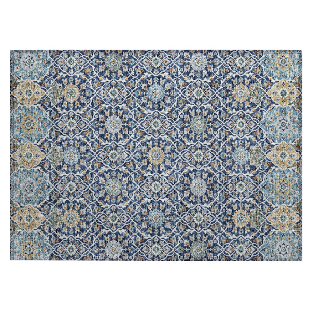 Machine Washable Indoor/Outdoor Chantille ACN2199 Navy 1'8" x 2'6" Rug