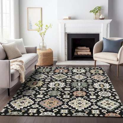Machine Washable Indoor/Outdoor Chantille ACN2200 Black 2'6" x 3'10" Rug