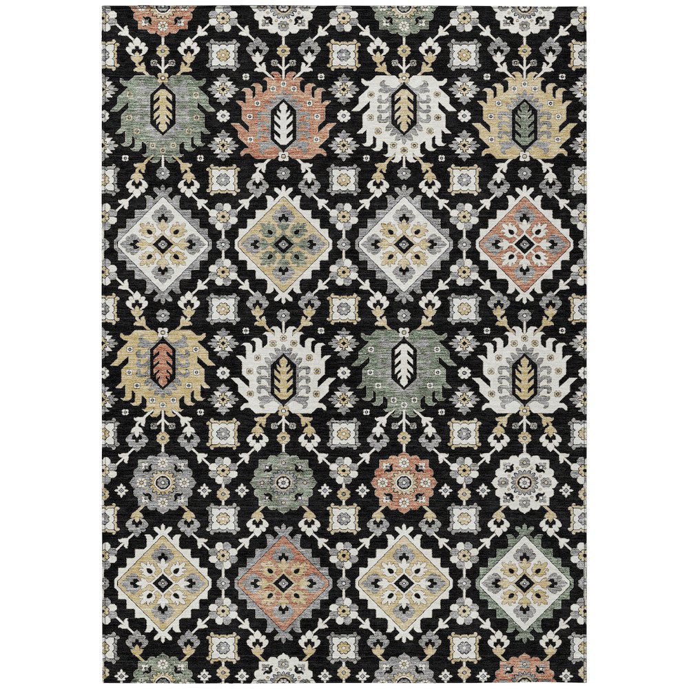 Machine Washable Indoor/Outdoor Chantille ACN2200 Black 2'6" x 3'10" Rug
