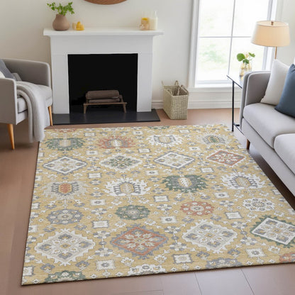 Machine Washable Indoor/Outdoor Chantille ACN2200 Gold 2'6" x 3'10" Rug