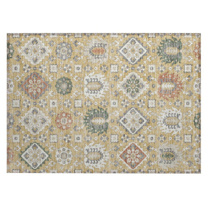 Machine Washable Indoor/Outdoor Chantille ACN2200 Gold 1'8" x 2'6" Rug