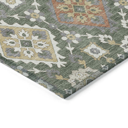 Machine Washable Indoor/Outdoor Chantille ACN2200 Green 1'8" x 2'6" Rug