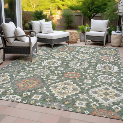 Machine Washable Indoor/Outdoor Chantille ACN2200 Green 2'6" x 3'10" Rug