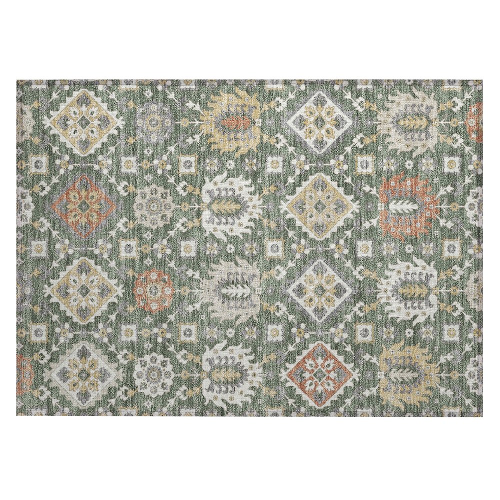 Machine Washable Indoor/Outdoor Chantille ACN2200 Green 1'8" x 2'6" Rug