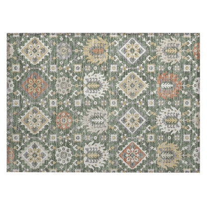 Machine Washable Indoor/Outdoor Chantille ACN2200 Green 1'8" x 2'6" Rug