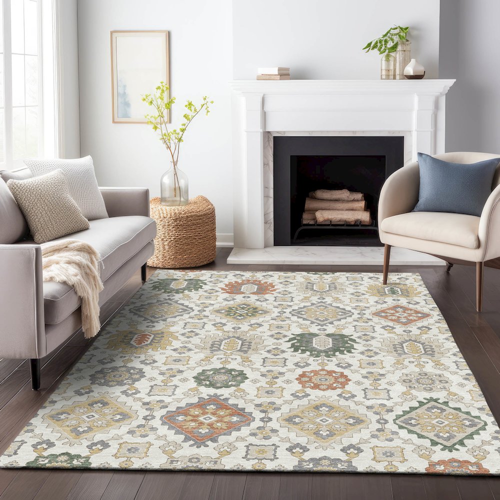 Machine Washable Indoor/Outdoor Chantille ACN2200 Ivory 2'6" x 3'10" Rug