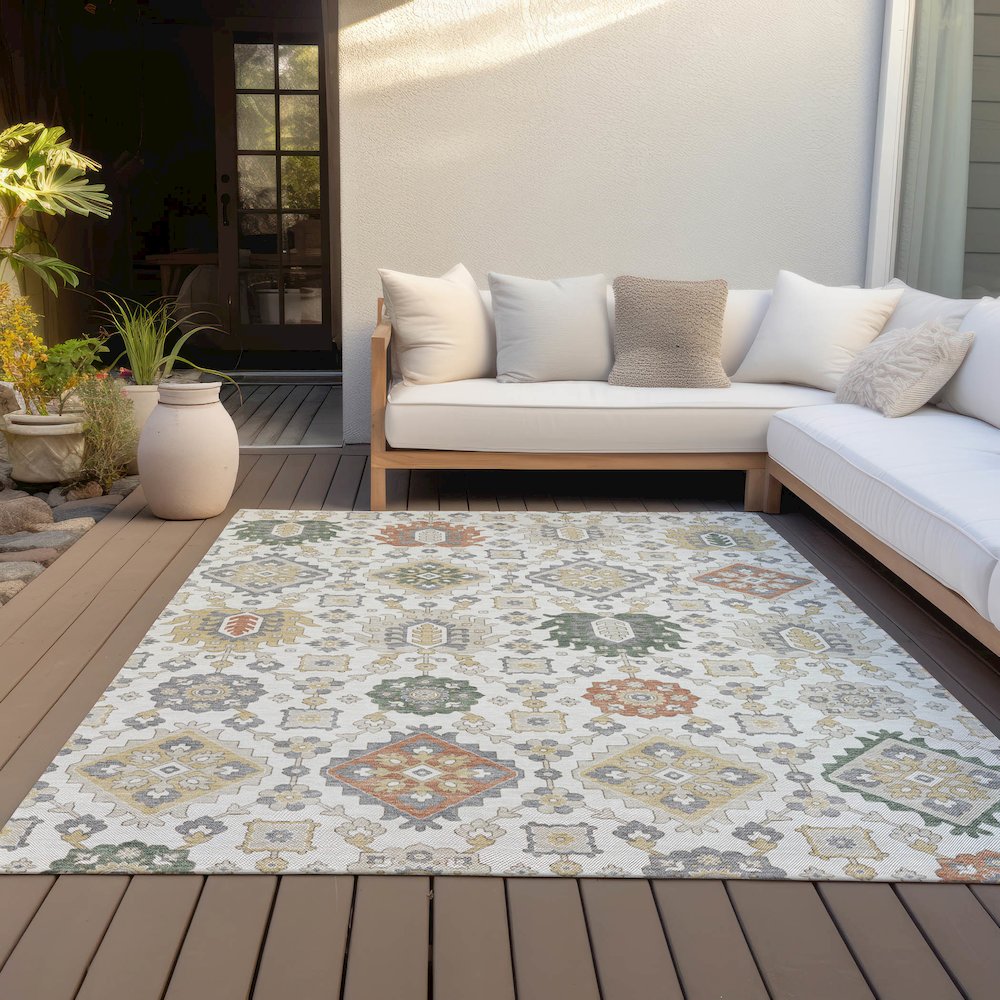 Machine Washable Indoor/Outdoor Chantille ACN2200 Ivory 2'6" x 3'10" Rug