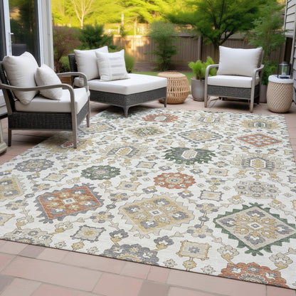 Machine Washable Indoor/Outdoor Chantille ACN2200 Ivory 2'6" x 3'10" Rug
