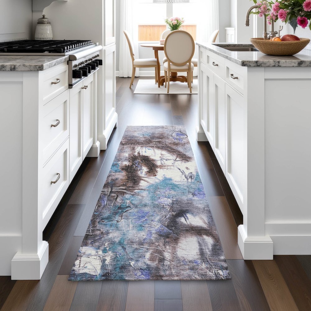 Machine Washable Indoor/Outdoor Chantille ACN2202 Lavender 2'3"x7'6" Runner Rug