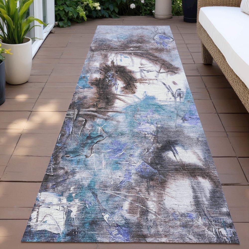 Machine Washable Indoor/Outdoor Chantille ACN2202 Lavender 2'3"x7'6" Runner Rug