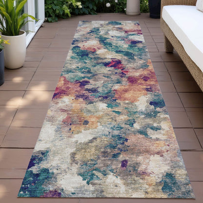 Machine Washable Indoor/Outdoor Chantille ACN2203 Putty 2'3" x 7'6" Runner Rug
