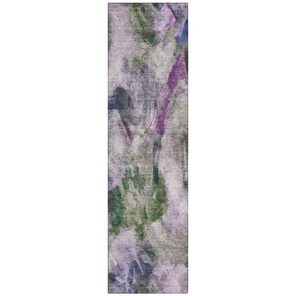 Machine Washable Indoor/Outdoor Chantille ACN2204 Lavender 2'3"x7'6" Runner Rug