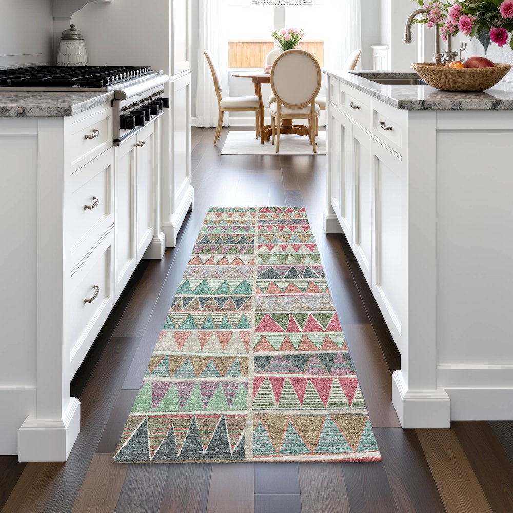 Machine Washable Indoor/Outdoor Chantille ACN2205 Salmon 2'3" x 7'6" Runner Rug
