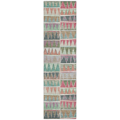 Machine Washable Indoor/Outdoor Chantille ACN2205 Salmon 2'3" x 7'6" Runner Rug