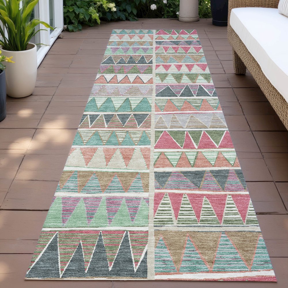 Machine Washable Indoor/Outdoor Chantille ACN2205 Salmon 2'3" x 7'6" Runner Rug