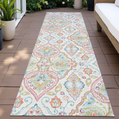 Machine Washable Indoor/Outdoor Chantille ACN2207 Ivory 2'3" x 7'6" Runner Rug