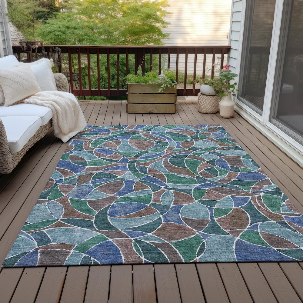 Machine Washable Indoor/Outdoor Chantille ACN2208 Blue 2'6" x 3'10" Rug