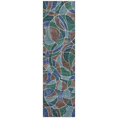 Machine Washable Indoor/Outdoor Chantille ACN2208 Blue 2'3" x 7'6" Runner Rug