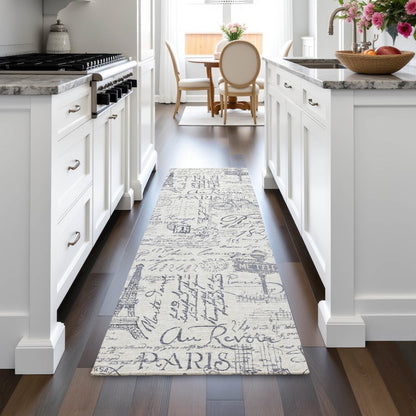 Machine Washable Indoor/Outdoor Chantille ACN2209 Ivory 2'3" x 7'6" Runner Rug