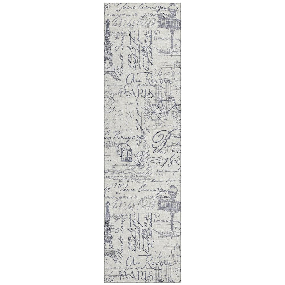 Machine Washable Indoor/Outdoor Chantille ACN2209 Ivory 2'3" x 7'6" Runner Rug