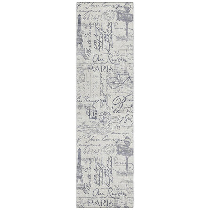 Machine Washable Indoor/Outdoor Chantille ACN2209 Ivory 2'3" x 7'6" Runner Rug