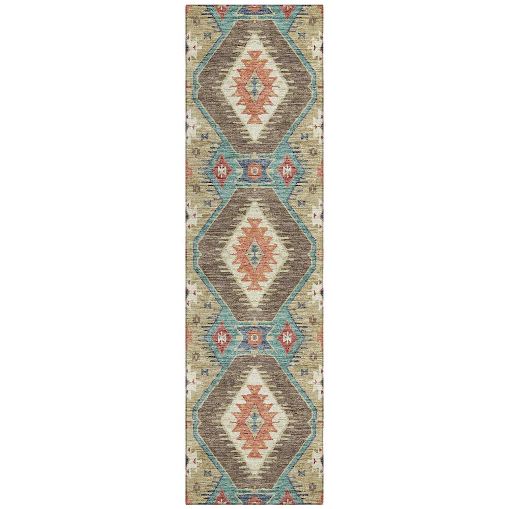 Machine Washable Indoor/Outdoor Chantille ACN2210 Khaki 2'3" x 7'6" Runner Rug
