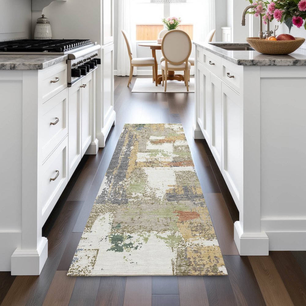 Machine Washable Indoor/Outdoor Chantille ACN2212 Ivory 2'3" x 7'6" Runner Rug