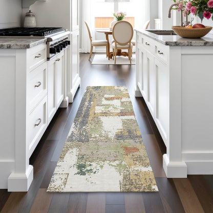 Machine Washable Indoor/Outdoor Chantille ACN2212 Ivory 2'3" x 7'6" Runner Rug