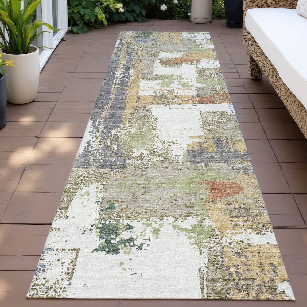 Machine Washable Indoor/Outdoor Chantille ACN2212 Ivory 2'3" x 7'6" Runner Rug