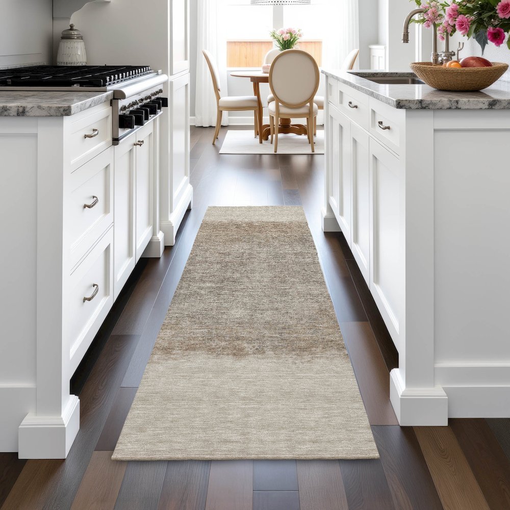 Machine Washable Indoor/Outdoor Chantille ACN2214 Beige 2'3" x 7'6" Runner Rug