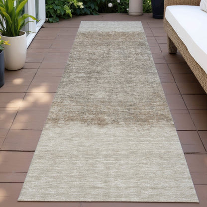 Machine Washable Indoor/Outdoor Chantille ACN2214 Beige 2'3" x 7'6" Runner Rug