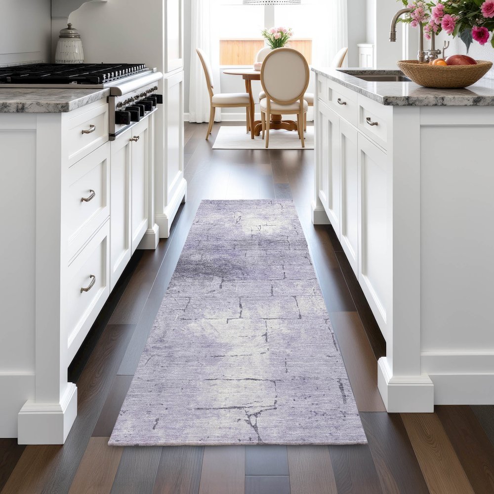 Machine Washable Indoor/Outdoor Chantille ACN2215 Lavender 2'3"x7'6" Runner Rug