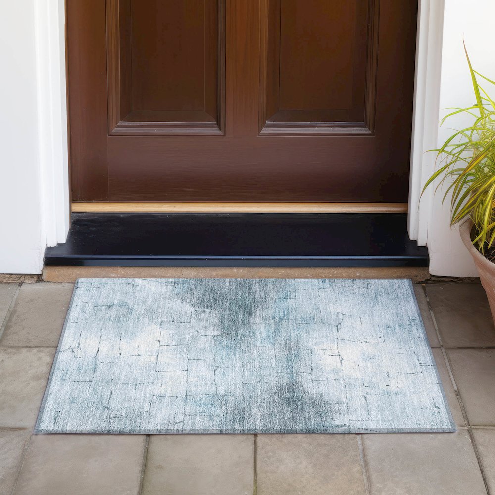 Machine Washable Indoor/Outdoor Chantille ACN2215 Sky 1'8" x 2'6" Rug