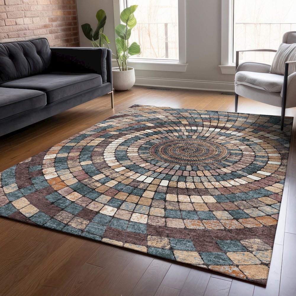 Machine Washable Indoor/Outdoor Chantille ACN2216 Copper 2'6" x 3'10" Rug
