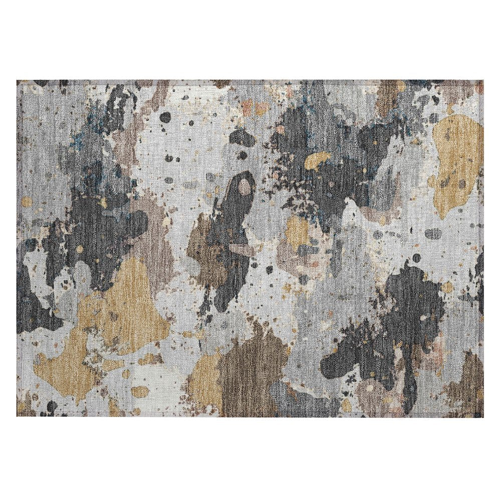 Machine Washable Indoor/Outdoor Chantille ACN2217 Gray 1'8" x 2'6" Rug