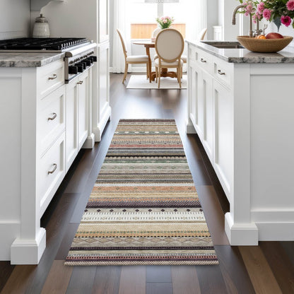 Machine Washable Indoor/Outdoor Chantille ACN2218 Khaki 2'3" x 7'6" Runner Rug