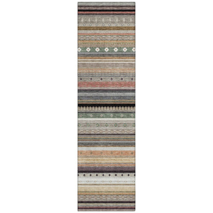 Machine Washable Indoor/Outdoor Chantille ACN2218 Khaki 2'3" x 7'6" Runner Rug