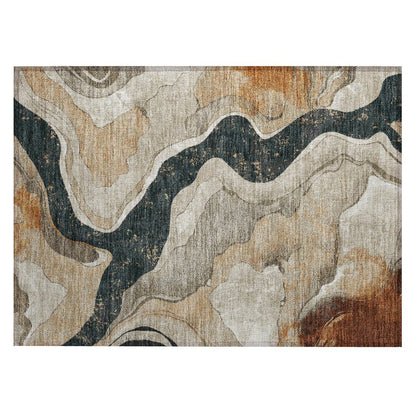 Machine Washable Indoor/Outdoor Chantille ACN2219 Putty 1'8" x 2'6" Rug