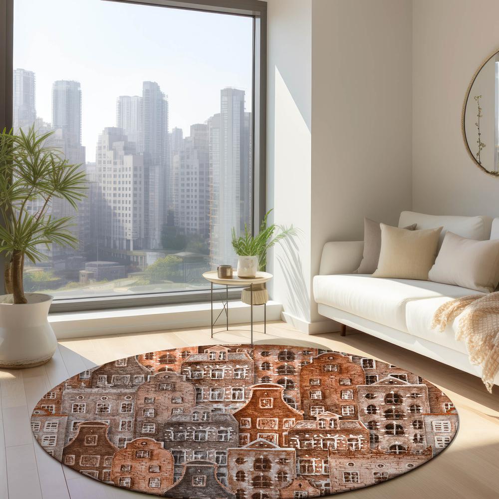 Chantille ACN600 Orange 8' x 8' Rug
